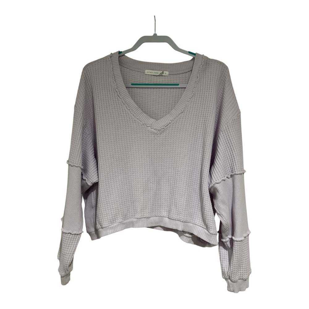 Altar'd State Lavender Waffle Knit Top